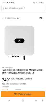 Milanuncios - HUAWEI inversor monofásico 6kw y BMS