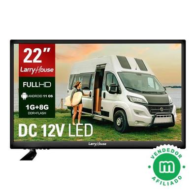 Televisor Smart TV de 22 Pulgadas. Con Adaptador de 12v y 230v. Android.  Full HD. DVB-S2/C/T2/T. para autocaravanas, Campers, viviendas, caravanas