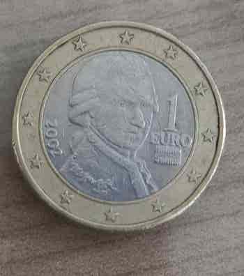 Pièce De 1 Euro Autriche 2002 – Wolfgang Amadeus Mozart, Non Modifiée
