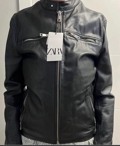 Milanuncios Cazadora Hombre Zara Cuero Negra NUEVA E