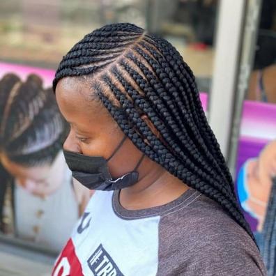 Trenzas pegadas al discount casco para mujer