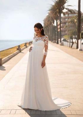 Vestidos de novia discount sencillos para embarazadas