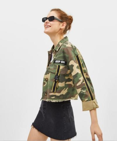 Chaqueta verde militar del Bershka