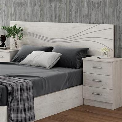 Cabecero cama tapizado, Valido para cama 135 y 150 cm , Color: Chocolate,  Medidas: 155 x 55