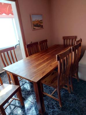 Mesa de comedor extensible madera maciza de roble nordico rustico