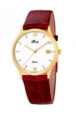 Reloj Lotus hombre cadena de acero esfera roja crono