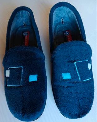Zapatillas de casa súper cómodas mujer con cuña color azul