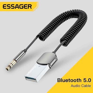 3 en 1 Bluetooth 5.0 Adaptador Receptor Transmisor FM Radio TF U-Disk  Player con micrófono 3.5mm AUX RCA para PC TV Coche - Negro