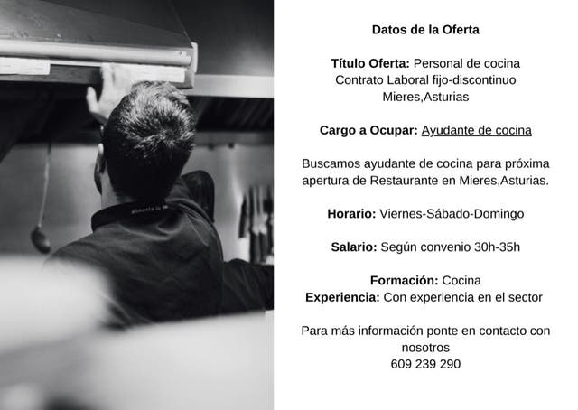Milanuncios - Ayudante de cocina