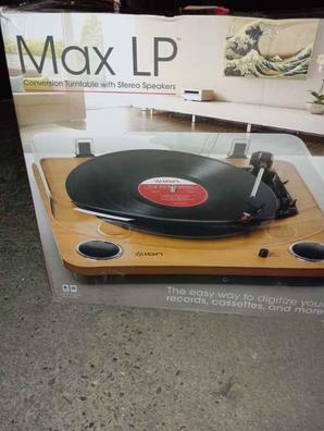 ION MAX LP Wood Plato giradiscos de conversión con altavoces