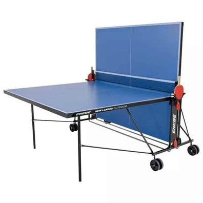 HOMCOM Mesa de Ping Pong Plegable con Red 152.5x274x76cm Tenis de Mesa y  Material de Acero y MDF en Color Azul