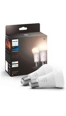 Philips Hue - Bombilla inteligente, E27, Luz cálida regulable, 9W,  Compatible con Alexa y Google Home - Pack de 2 Bombillas LED inteligentes :  : Iluminación