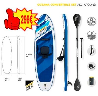 MISTRAL® Tabla hinchable de paddle surf Race de doble cámara 381 x 76 x 15  cm