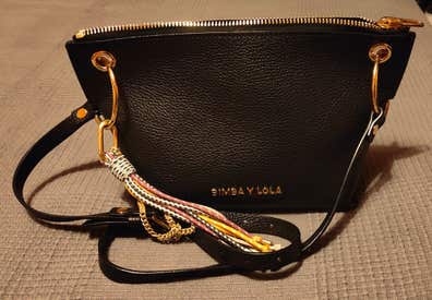 Pequeno Nylon Bolso Bandolera De Nylon Negro Bimba Y Lola