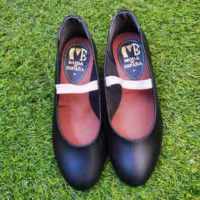 Zapatos Sevillanas Niña Zapatos Flamenca Niña MALACA M-10 Cuero