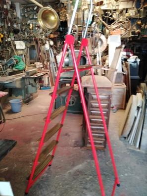 Taburete de escalón, escalera roja de tres escalones, escalera plegable de  cuatro escalones, escalera familiar de metal de dos usos, escalera plegable