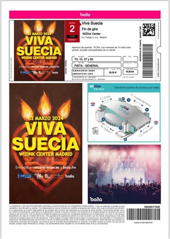 Entradas Viva Suecia - Gira y conciertos