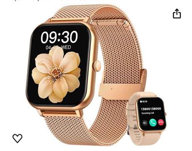 Pulsera para reloj inteligente de mujer, reloj digital para Android  Apple,llamadas de voz y Whatsapp, monitor de ritmo cardíaco, podómetro de  muñeca