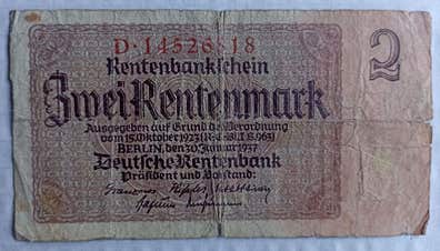 Milanuncios - Billete zwei rentenmark III Reich