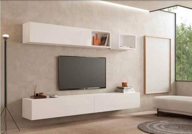 Mueble salón comedor módulo bajo decorativo puertas cajones sofá cerezo  blanco – 3P Mobel