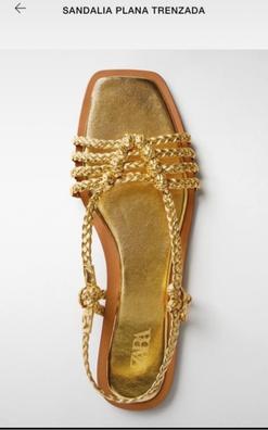 Sandalias planas doradas discount zara