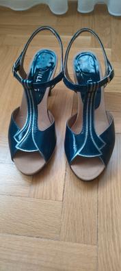 Sandalias tacon azul electrico de segunda mano para mujer