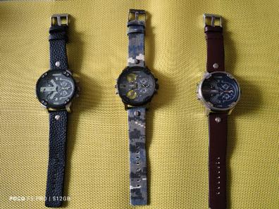 Reloj super grande Diesel, hombre, color plata, colección Daddy