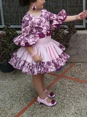La Señorita Zapato Flamenco Sevillanas de la Princesa niña Marfil Blanco