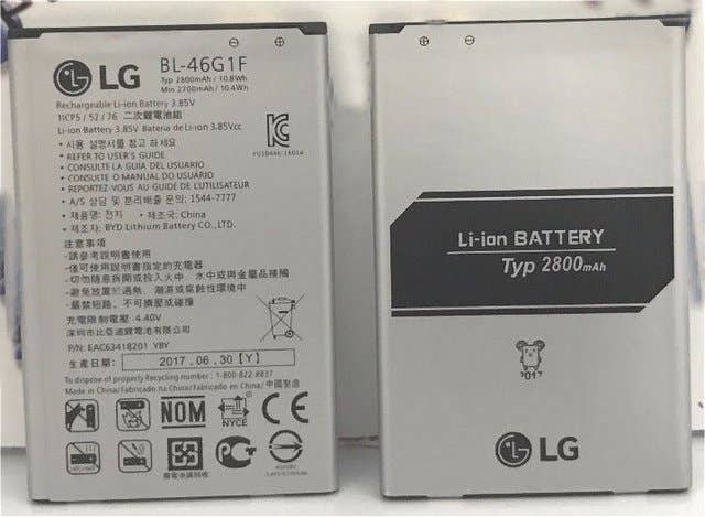 Batería Compatible Para LG K10 2017 (Modelo M250) - 2800mAh, BL-46G1F | Recambio De Alta Calidad Y Seguro