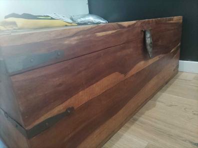 Banco baúl Lettice madera teka natural acabado barniz