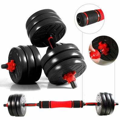 Mancuernas Pesas De Disco 10kg + 10kg 20kg Total Fitness Musculación  Gimnasio Pesos Plásticos con Ofertas en Carrefour