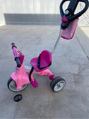 Triciclo para bebé 6 en 1 con mango ajustable de empuje, toldo extraíble,  arnés de seguridad, para usar desde 18 meses hasta 5 años de edad, color