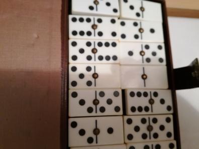 Domino Juego de domino pequeño clasico con fichas de resina y caja de madera dominó 
