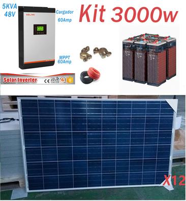 Inversor solar 3000w 24v Onda pura LCD + Mando + Cables de 16mm2