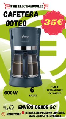 Cafetera de goteo para 6 tazas de café con filtro permanente y válvula  antigoteo Capriccio Ufesa