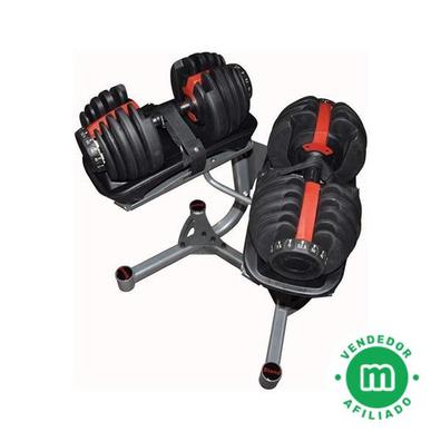 Juego De Mancuernas Y Barra De Pesas 50 Kg Keboo Serie 300 Con 18