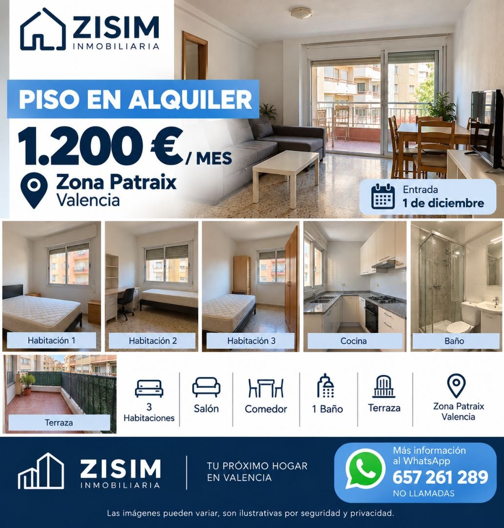 Fotografía del inmueble reportado: 1.200 €/mes — Valencia, Valencia