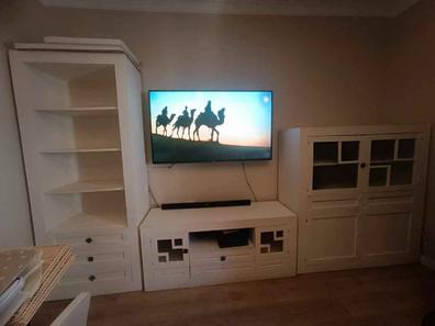 BESTÅ mueble TV con puertas, blanco/Mörtviken blanco, 180x42x38 cm