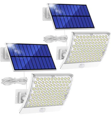 Lámpara solar de techo para interiores y exteriores con control remoto,  lámpara solar de 125 LED con sensor de crepúsculo IP65, impermeable,  función