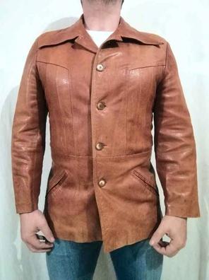 Chaqueta de piel auténtica para hombre, suave, italiana, a medida, estilo  vintage