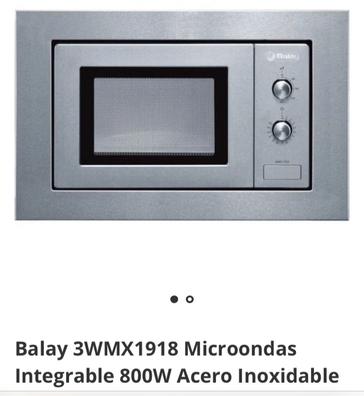 Microondas grill de 20L blanco con marco de acero inoxidable Balay 3CG6142B3