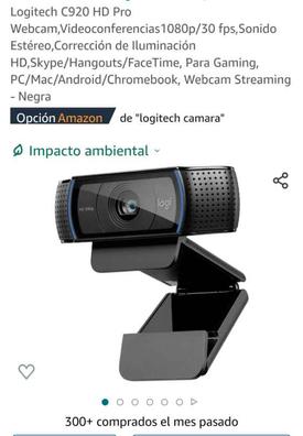Logitech C920 HD Pro Webcam,Videoconferencias1080p/30 fps,Sonido  Estéreo,Corrección de Iluminación HD,Skype/Hangouts/FaceTime, Para Gaming,  PC/Mac/Android/Chromebook, Webcam Streaming - Negra : LOGITECH: :  Informática