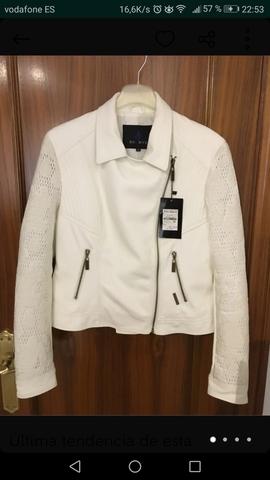 Chaqueta shop polipiel blanca