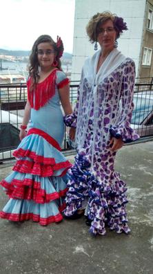 4-mangas con volantes en vestido sencillo de sevillanas, flamenco 