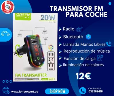 Transmisor Con Bluetooth Y Usb Dual Para Coche, Dispositivo Con Reproductor  De Mechero, Cargador Rpido, Voltmetro, Fm, Versin 5,0