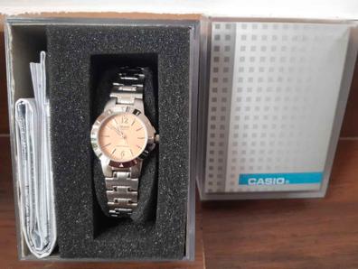Reloj Mujer Casio Retro Vintage malla fina Plateado/Gris La670wa