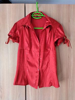 Camisa roja mujer online stradivarius