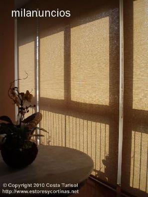 Estores - Persiana de Bambú Interior, Ventanas y Puertas (Blanco Ancho, 80  x 160 cm)