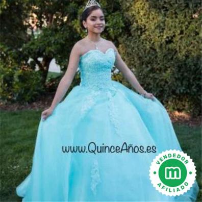 Vestidos de 15 blanco y turquesa hot sale