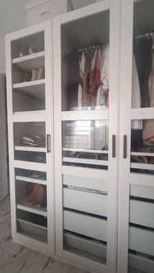 RAKKESTAD armario con puertas correderas, negro-marrón, 117x176 cm - IKEA